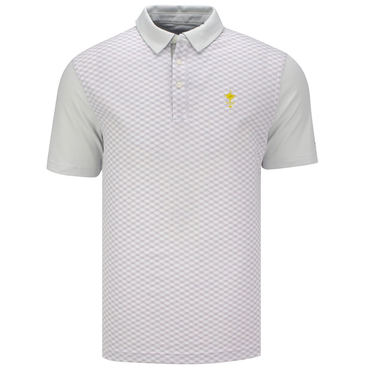 Nike Player Dri-Fit Print Polo in White- Front VIew