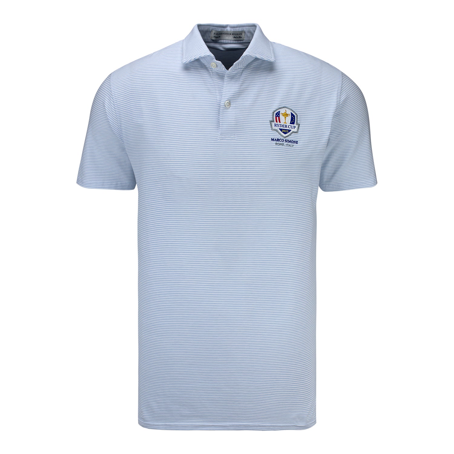 Holderness & Bourne The Nagle 2023 Ryder Cup Polo in White- Front View