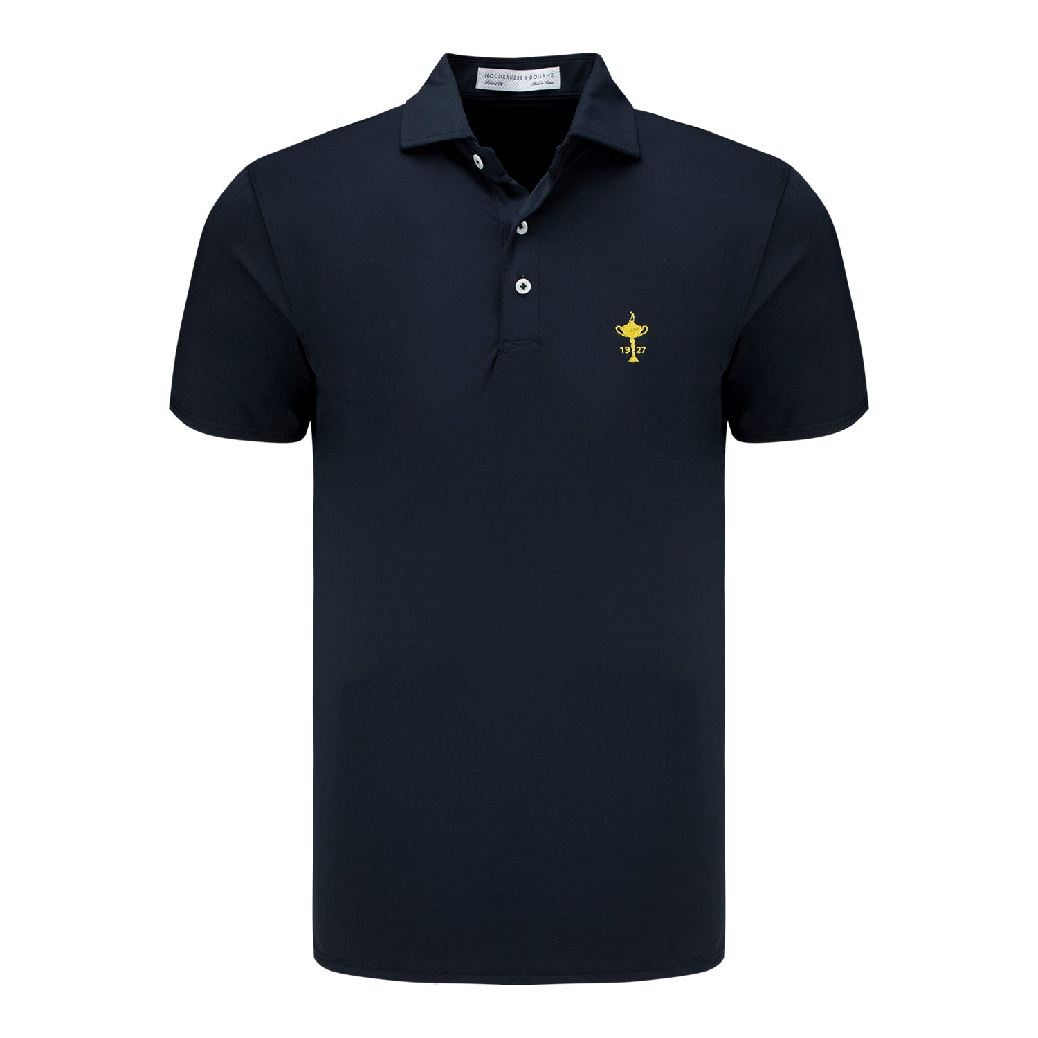 Holderness & Bourne The Anderson Trophy Polo in Black- Front View
