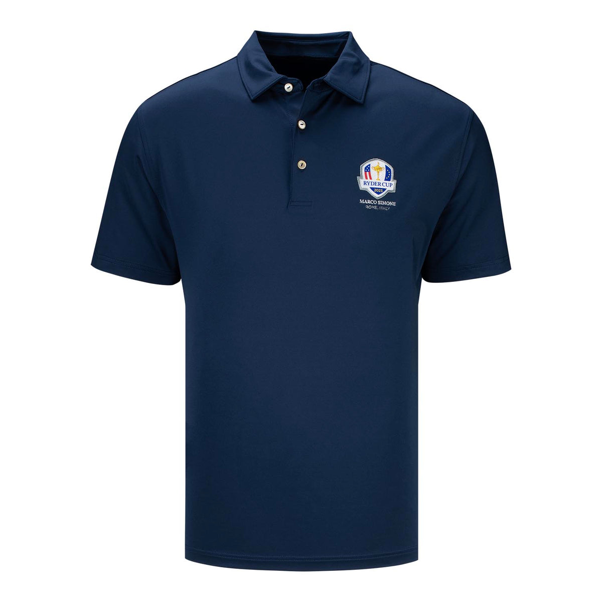 Peter Millar 2023 Ryder Cup Solid Performance Jersey Polo in Navy- Front View