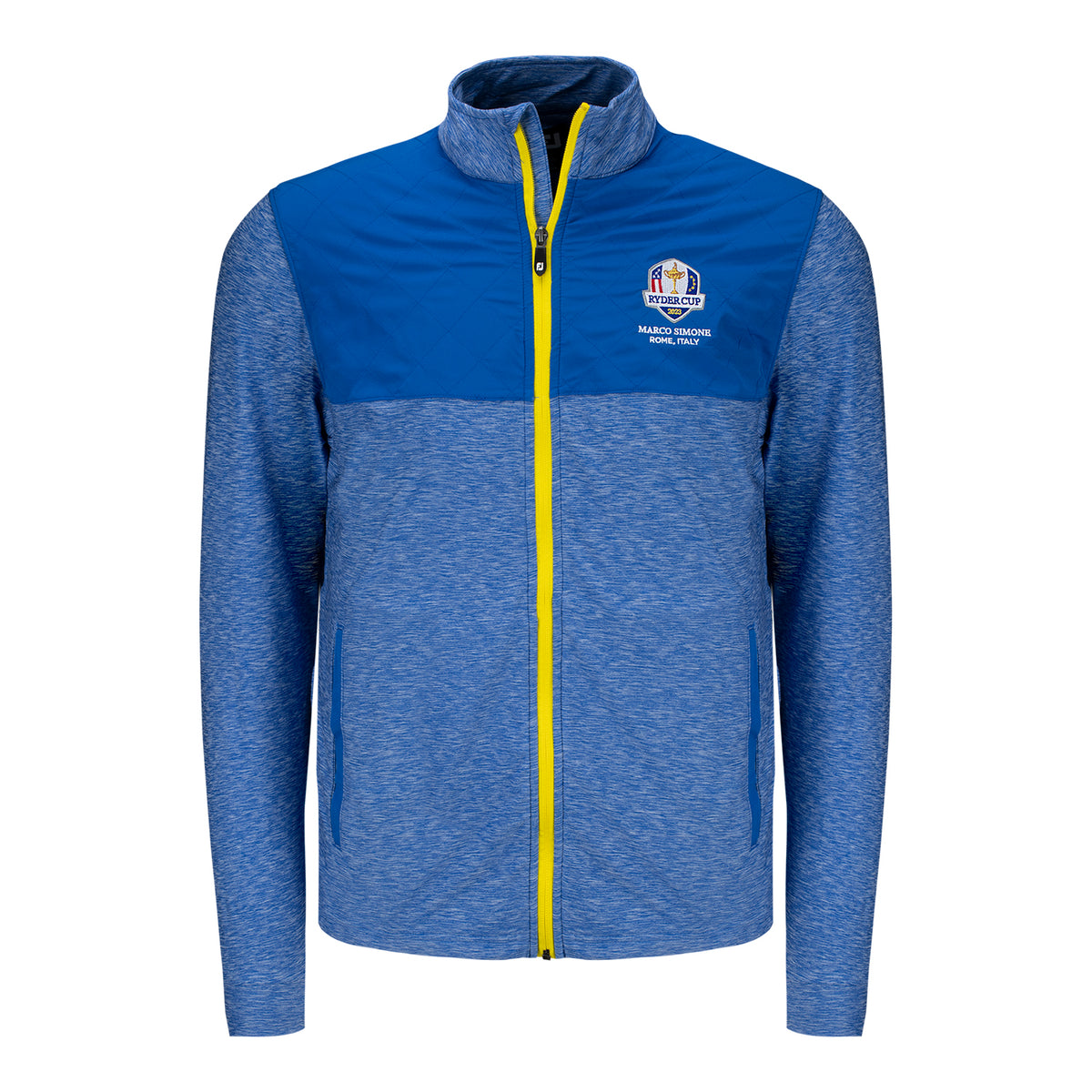 FootJoy 2023 Ryder Cup Full Zip Hybrid Jacket in Blue- Front View
