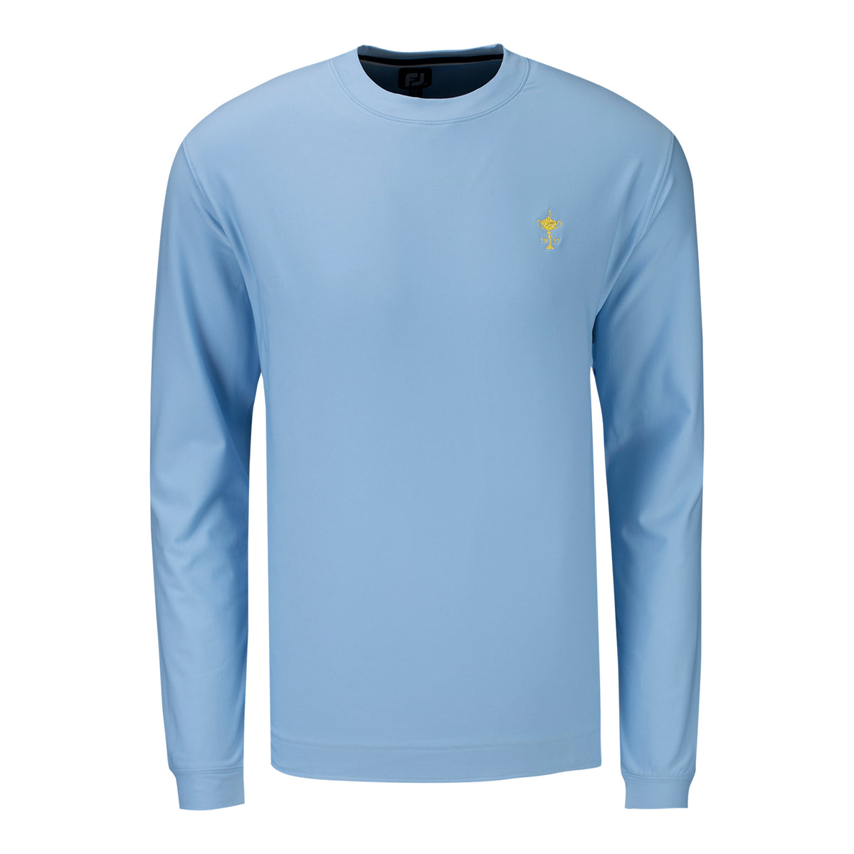 FootJoy Trophy Crew Neck Pullover in Light Blue- Front View
