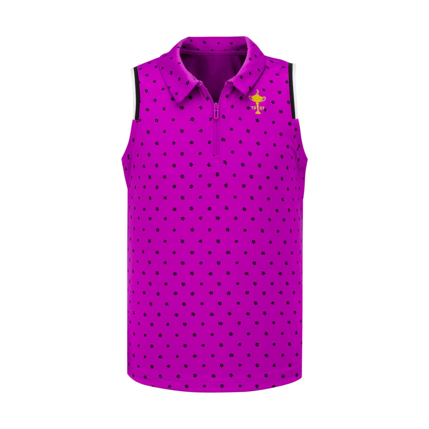 Girls Youth Under Armour Zinger Dizty Floral Polo in Purple- Front View
